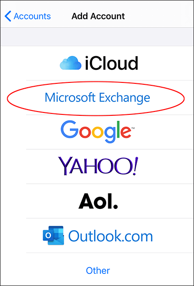Add Exchange on iOS